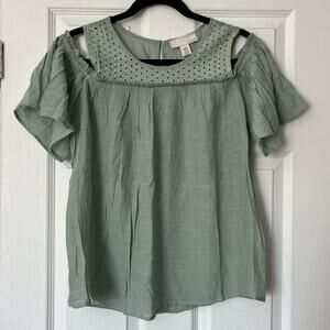 By Design Eyelet Yoke Top - Size XS